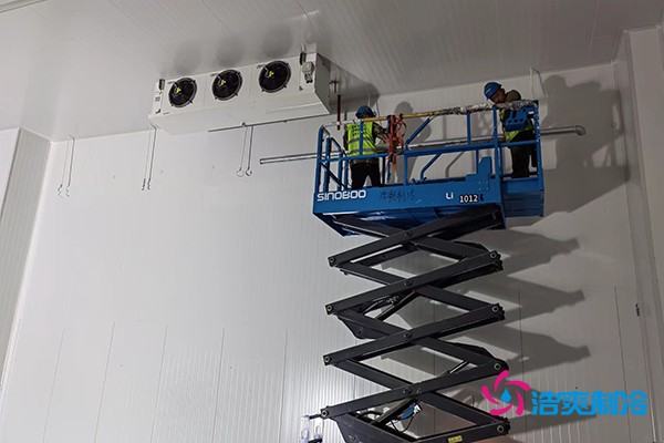 图为六玄网132432工人正在吊风机