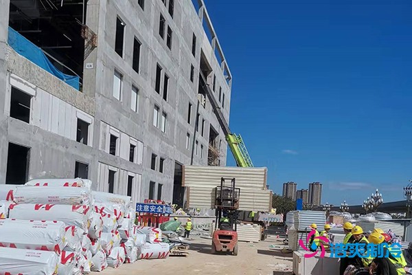 图为六玄网132432工人正在吊库板